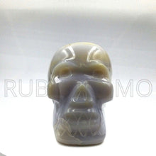 将图片加载到图库查看器,Front view of Calcedony skull head figure