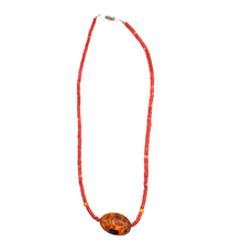 Load image into Gallery viewer, Coral with amber stone