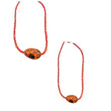 Load image into Gallery viewer, Coral with amber stone