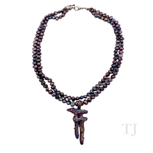 Load image into Gallery viewer, Freshwater Black Pearl Necklace with Pendant