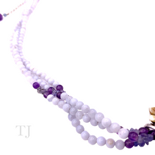 Load image into Gallery viewer, Blue Lace agate & Amethyst necklace with fluorite pendant