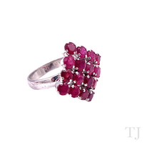 Cargar imagen en el visor de la galería, Ruby in Rhombus Shape Ring in Sterling Silver