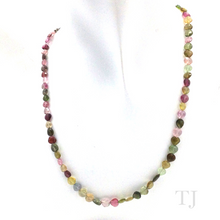 Cargar imagen en el visor de la galería, Multi-colored Tourmaline Tear Drop Chip Necklace in 925
