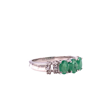 Load image into Gallery viewer, Emerald Triple Ring in Sterling Silver