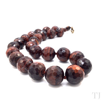 Load image into Gallery viewer, Red Tiger's Eye Bead Necklace in Sterling Silver