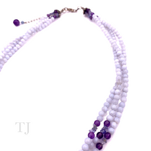 Load image into Gallery viewer, Blue Lace agate & Amethyst necklace with fluorite pendant