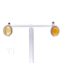 Load image into Gallery viewer, Ethiopian Opal Cabochon Earrings in Sterling Silver