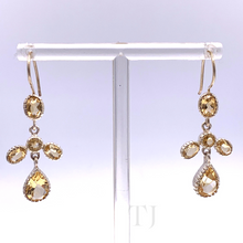 Load image into Gallery viewer, Citrine Hanging Earrings in Sterling Silver