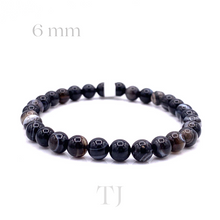 将图片加载到图库查看器,Eye agate bead bracelet with elastic string, 6 mm