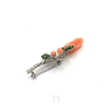 Загрузить изображение в средство просмотра галереи, Italian Salmon Coral Brooch in Sterling Silver