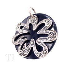 Load image into Gallery viewer, Black Onyx Round Shape Pendant in Sterling Silver