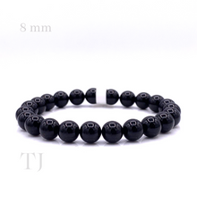 Загрузить изображение в средство просмотра галереи, Black onyx 8 mm bead bracelet with elastic string