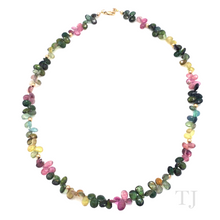 Load image into Gallery viewer, Multi-colored Tourmaline Flower Chip Necklace in 14k Gold