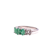 Load image into Gallery viewer, Emerald Triple Ring in Sterling Silver