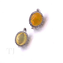 Load image into Gallery viewer, Ethiopian Opal Cabochon Earrings in Sterling Silver