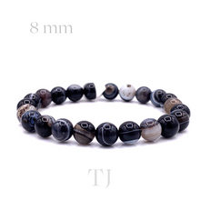 将图片加载到图库查看器,Eye agate bead bracelet with elastic string, 8 mm