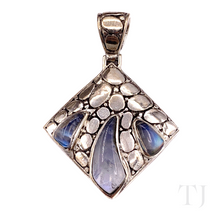 Load image into Gallery viewer, Moonstone Pendant in Rhombus Sterling Silver Frame