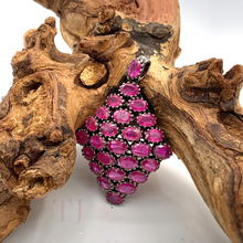 Загрузить изображение в средство просмотра галереи, Ruby Rhombus Pendant in Sterling Silver Rhodium Coated