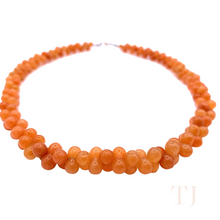 Load image into Gallery viewer, carnelian smooth cluster necklace with lobster clasp closer view