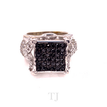 Cargar imagen en el visor de la galería, Black Onyx with Diamonique Square Shape Ring in 925