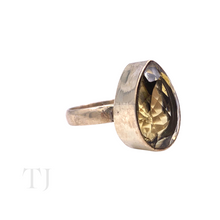 Load image into Gallery viewer, Citrine Tear Drop Cut Ring in Sterling Silver