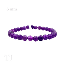 Cargar imagen en el visor de la galería, Amethyst 6 mm bead bracelet