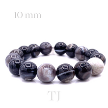 将图片加载到图库查看器,Eye agate bead bracelet with elastic string, 10 mm