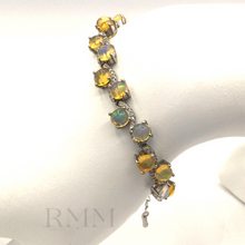 Cargar imagen en el visor de la galería, Opal with Diamonique Bracelet in Sterling Silver
