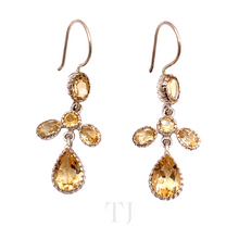 Load image into Gallery viewer, Citrine Hanging Earrings in Sterling Silver
