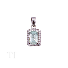 Load image into Gallery viewer, Tourmaline Square Cut Pendant in Sterling Silver