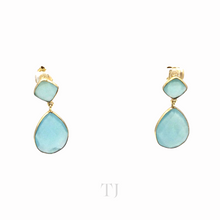 Load image into Gallery viewer, Blue Quartz Faceted stones in sterling silver setting earrings