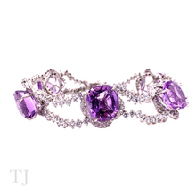 Cargar imagen en el visor de la galería, Amethyst Princess Cut Bracelet in sterling silver