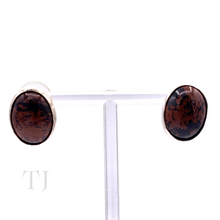 Load image into Gallery viewer, Mahogany Obsidian Earrings in Sterling Silver