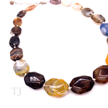 Cargar imagen en el visor de la galería, Multi Agate Kinds Faceted Flat Necklace