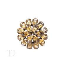 将图片加载到图库查看器,Citrine faceted cut stones in flower shaped sterling silver ring