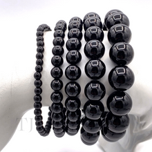 Загрузить изображение в средство просмотра галереи, Black onyx bead bracelet with elastic string