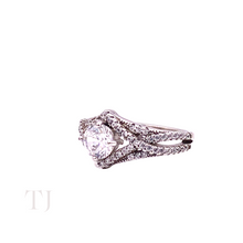 Load image into Gallery viewer, Diamonique Ring Twisted Layers in Sterling Silver