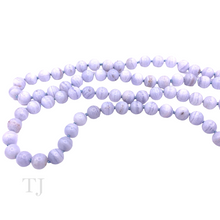 Load image into Gallery viewer, closer view of Blue Lace Agate bead long necklace