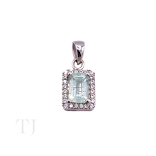 Load image into Gallery viewer, Tourmaline Square Cut Pendant in Sterling Silver