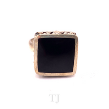 Cargar imagen en el visor de la galería, Black Onyx Square Shape Ring in Sterling Silver