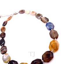 Cargar imagen en el visor de la galería, Multi Agate Kinds Faceted Flat Necklace