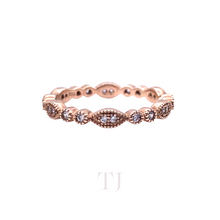 Cargar imagen en el visor de la galería, Diamonique Ring in Sterling Silver (Rose Gold)