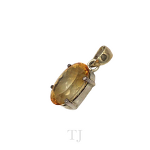 Load image into Gallery viewer, Yellow Topaz Oval Pendant in Sterling Silver