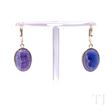 Load image into Gallery viewer, Blue Lace Agate Oval cabochon earrings in sterling silver
