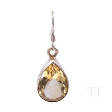 Load image into Gallery viewer, Citrine Tear Drop Cut Earrings in Sterling Silver