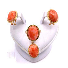Load image into Gallery viewer, Italian Salmon Coral Jewelry Set