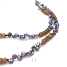 Load image into Gallery viewer, Multi-colored Pearl with Gemstone Necklace