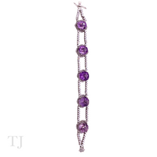 Cargar imagen en el visor de la galería, Amethyst Faceted Cut Bracelet in sterling silver