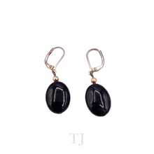 Load image into Gallery viewer, Black Onyx Flat Oval Necklace & Earrings Set