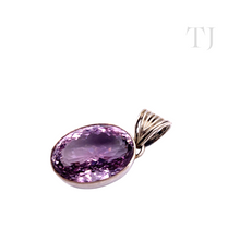 Load image into Gallery viewer, Amethyst Oval Cut Pendant in Sterling Silver